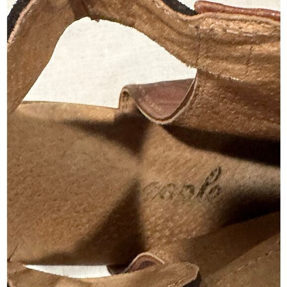 Free People Amber Orchard Clogs Two Tone Brown Leather Boho Classic Size 9.5/ 40 - Picture 7 of 10